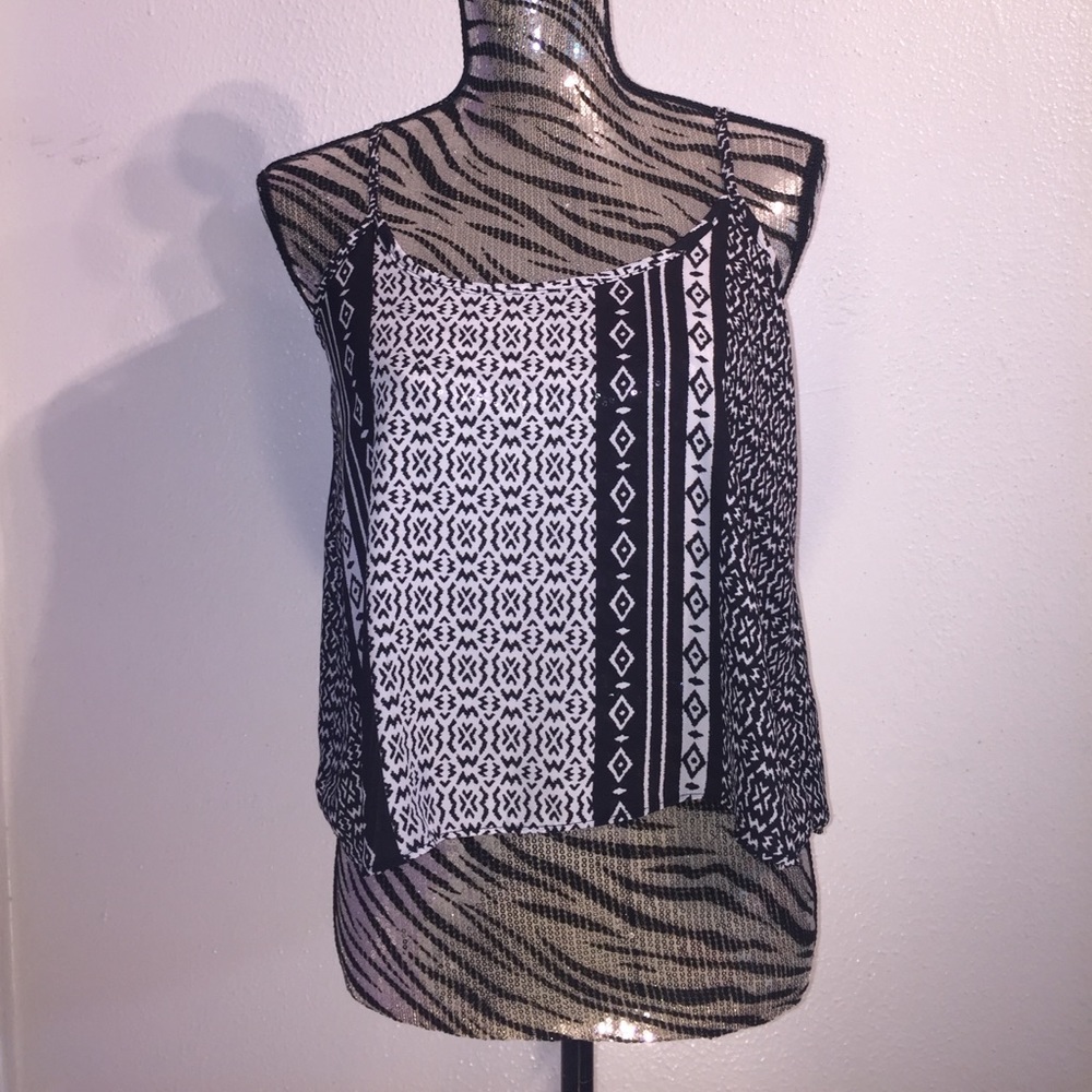 Black and White Patterned Tank Top